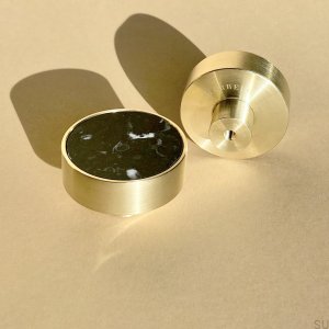 Мебельная ручка Marbelo XL Латунь Матовый черный мрамор