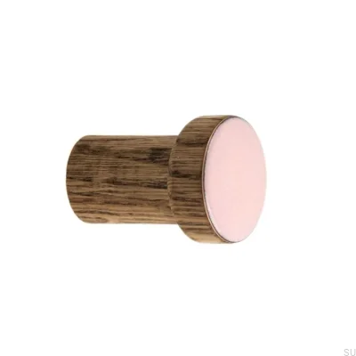 Вешалка настенная простая деревянная эмалированная светло-розовая - тонирующее масло