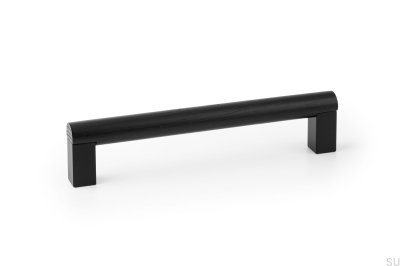 Eto 160 Деревянный черный с черной алюминиевой удлиненной мебельной ручкой
