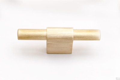 Мебельная ручка T-Bar Line 12 Gold Brass Brushed Неокрашенная