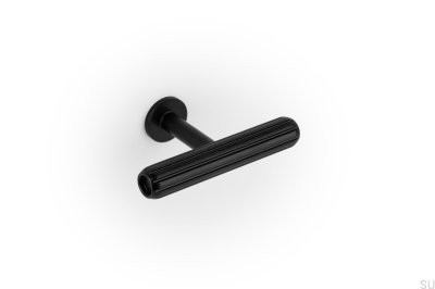 Ручка для мебели T-Bar Rille Mini, черная, матовая, алюминиевая