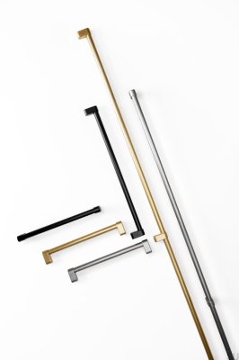 Linkk 160 продольная мебельная ручка, матовый алюминий и золото