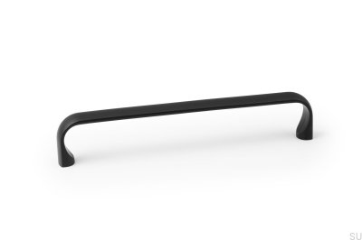 Ручка мебельная продолговатая Miig 160, металл, черный матовый
