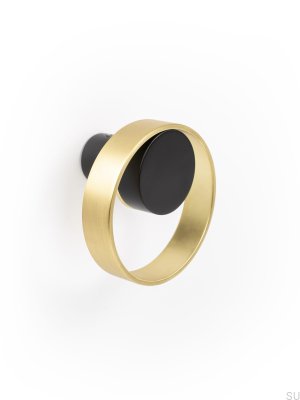 Orbit 75 Настенная вешалка черного цвета с матовым золотом