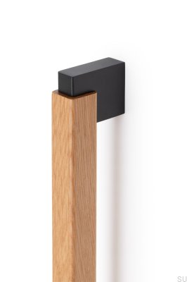 Ручка мебельная односторонняя продольная Duo Big 960, деревянный дуб с черным алюминием
