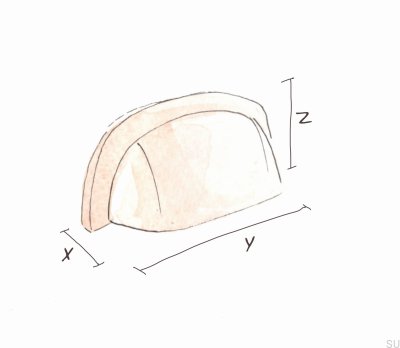 Bowl 3922 64 Мебельная ручка из ракушки, матовое серебро