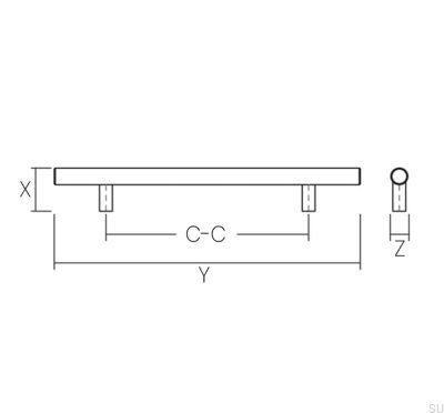 Удлиненная мебельная ручка 7032 96 Матовый серебристый (имитация нержавейки)