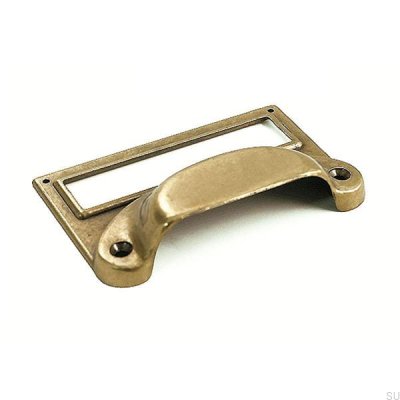 Мебельная ручка из ракушки с этикеткой Antique Gold