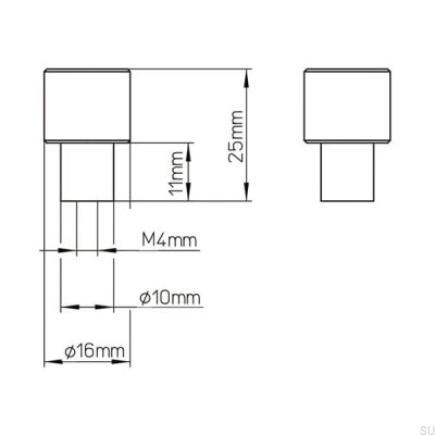 Мебельная ручка 2464 16 Металл черный