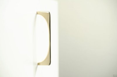 Продольная мебельная ручка Bridge 128. Полированная латунь. Неокрашенный.