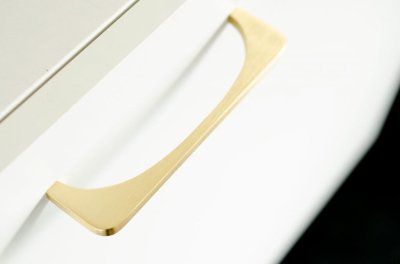 Мебельная ручка продолговатая Bridge 128 латунь матовая неокрашенная