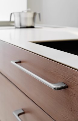 Ручка мебельная удлиненная 256+288 Doppia Алюминий Серебро