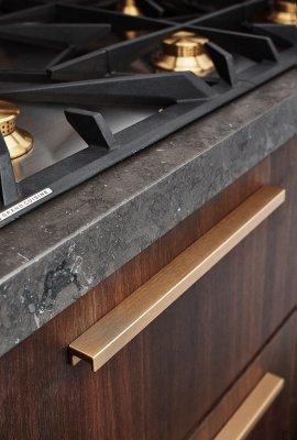 Станция 320 удлиненная ручка для мебели алюминий золото матовый