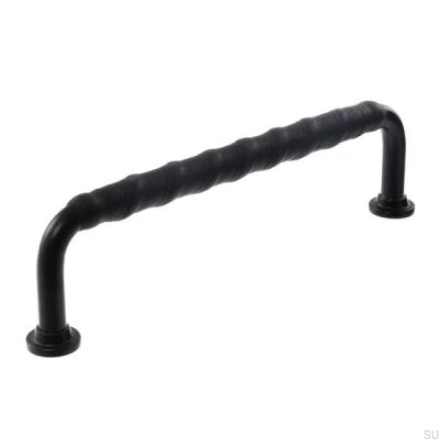 Ручка мебельная продольная LL 1353 96 Черный с черной кожей