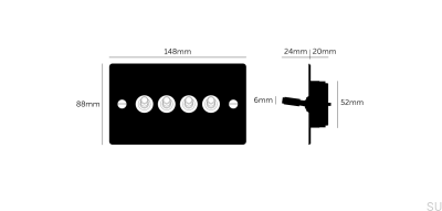 Cross 4G Quadruple Switch, сталь, черный, британский стандарт