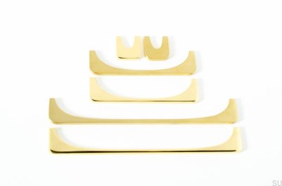 Продольная мебельная ручка Bridge 224. Полированная латунь. Неокрашенный.