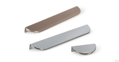 Продольная мебельная ручка Nick 32 Полированный хром