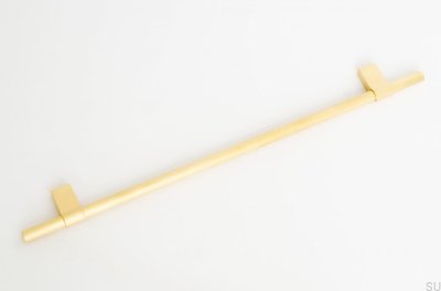 Удлиненная мебельная ручка Line Big 342. Латунь, Матовая, Необработанная