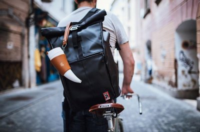 Козья кружка Коричневая кожа