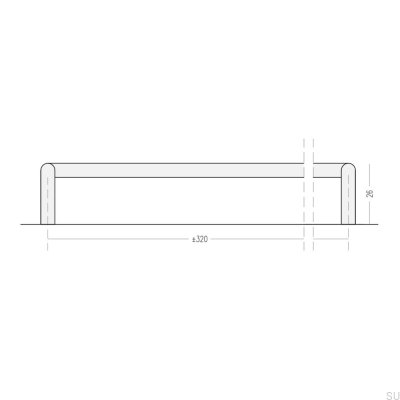 Ручка мебельная удлиненная Ava L 320 Черная латунь