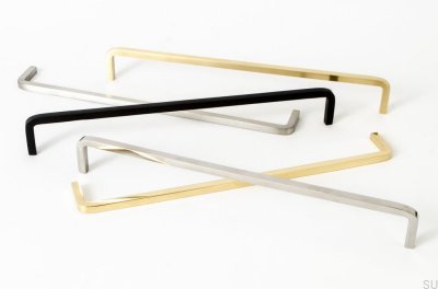 Удлиненная мебельная ручка Thread 224 Polished Steel