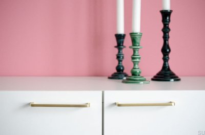 Ручка мебельная длинная Thread 128 Brass Brushed Неокрашенный