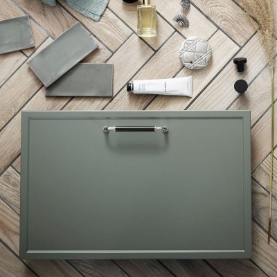 Ручка мебельная длинная Brohult M 96 Никель полированный с черным