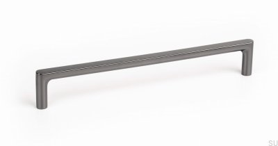 Ручка мебельная удлиненная Pura 160, металл, черный титан, полированная