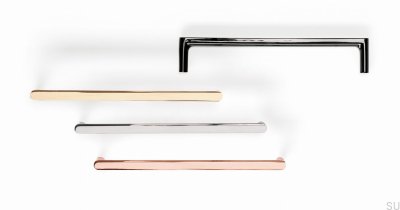 Ручка мебельная удлиненная Pura 160, металл, черный титан, полированная