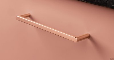 Удлиненная мебельная ручка Pura 160 полированная медь