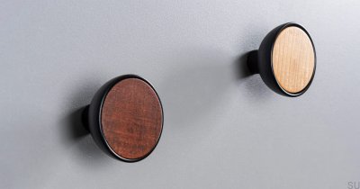 Настенная вешалка Bol Black с эко-деревом сапеле