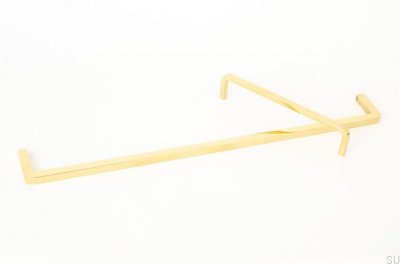 Удлиненная мебельная ручка Thread 320 Polished Brass Неокрашенная