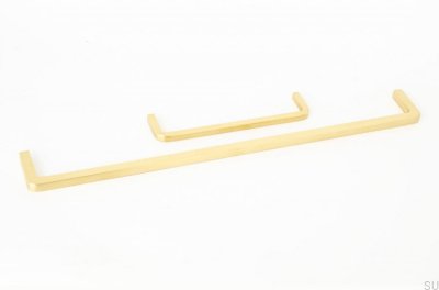 Удлиненная мебельная ручка Thread 320 Brass Brushed Неокрашенная