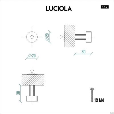 Мебельная ручка Luciola 20 Матовая сталь