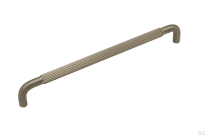 Удлиненная мебельная ручка Helix Stripe 224 Silver Brushed