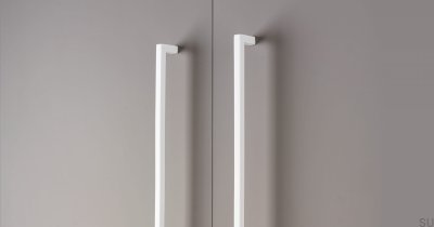 Удлиненная мебельная ручка U 0056 192 Metal White Mat