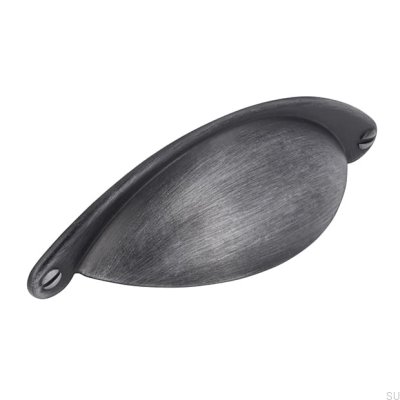 Ручка мебельная ракушка 1761 64 Antique Silver Brushed