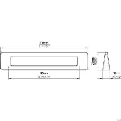 Ручка мебельная удлиненная 2394 96 Хром полированный