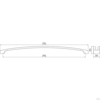 Ручка мебельная продолговатая 2374 320 Silver Brushed