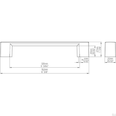 Ручка мебельная удлиненная 2157128 Хром полированный