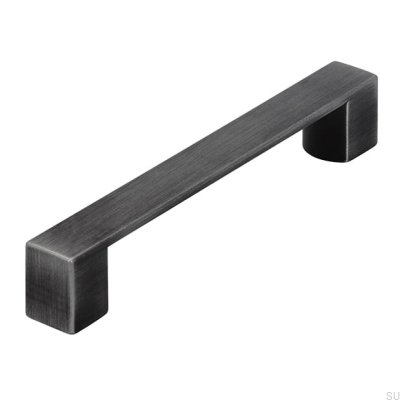 Удлиненная мебельная ручка 2157 128 Antique Silver Brushed