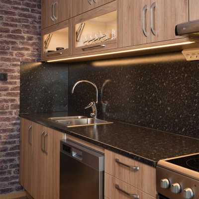 Продольная мебельная ручка Lya 160 Silver Brushed