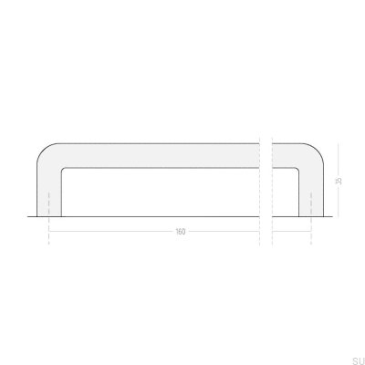 Ручка мебельная продольная Isa Wave 160 Brushed Brass