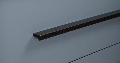 Продолговатая мебельная ручка Angle 300 Aluminium Black Mat