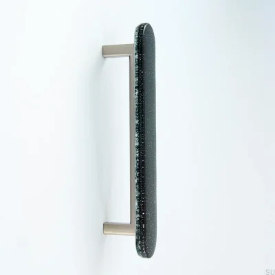 Ручка мебельная удлиненная Round 128 Glass Black