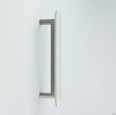 Ручка мебельная Round 128, стекло, белый