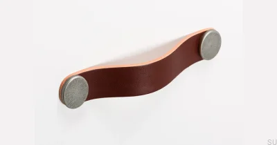 Мебельная ручка Flexa 128 Leather Brown with Tin