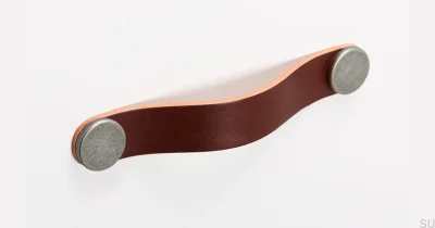 Мебельная ручка Flexa 160 Leather Brown with Tin