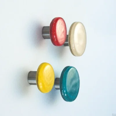 Ручка мебельная круглая стеклянная Мед