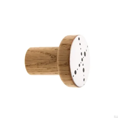 Настенная вешалка Деревянная Алфавит Белая Эмаль - Масло Бесцветная Полуматовая